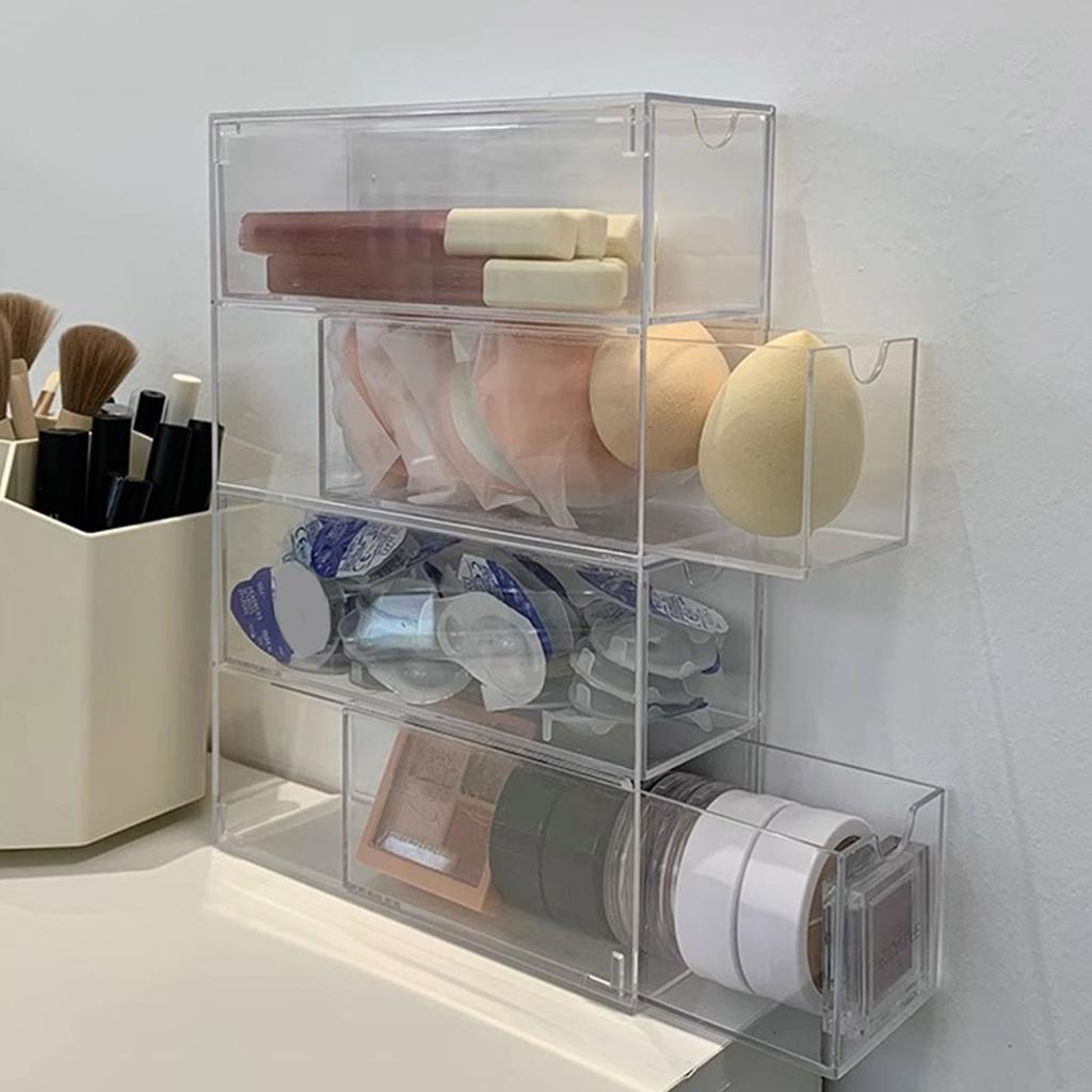 4 Compartment Glasses Storage Box Protective Eyewear Case Dustproof and Moisture Resistant Desktop Stationery Holder