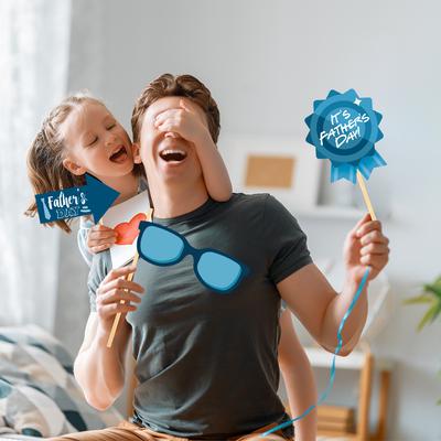 20pcs Father's Day Photo Booth Props Father Birthday Party Accessory Funny We Love Dad Theme Selfie Prop Happy Fathers Day Party
