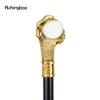 Goldener Drachenklaue-Griff, Glaskugel-Gehstock, modischer dekorativer Gehstock, Gentleman, eleganter Cosplay-Knopf, Crosier, 93 cm