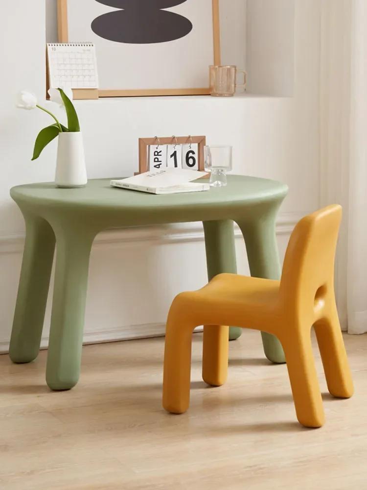 Nordic Girl Table And Chair Furniture Plastic School Writing Small Desk Creative Design Living Room Study Table Desks