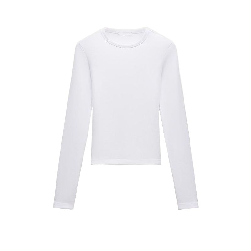 Spring New Women's Clothing Casual Bottoming Shirt Tops Cotton and Modal Blended Long Sleeves T-shirt 4424809