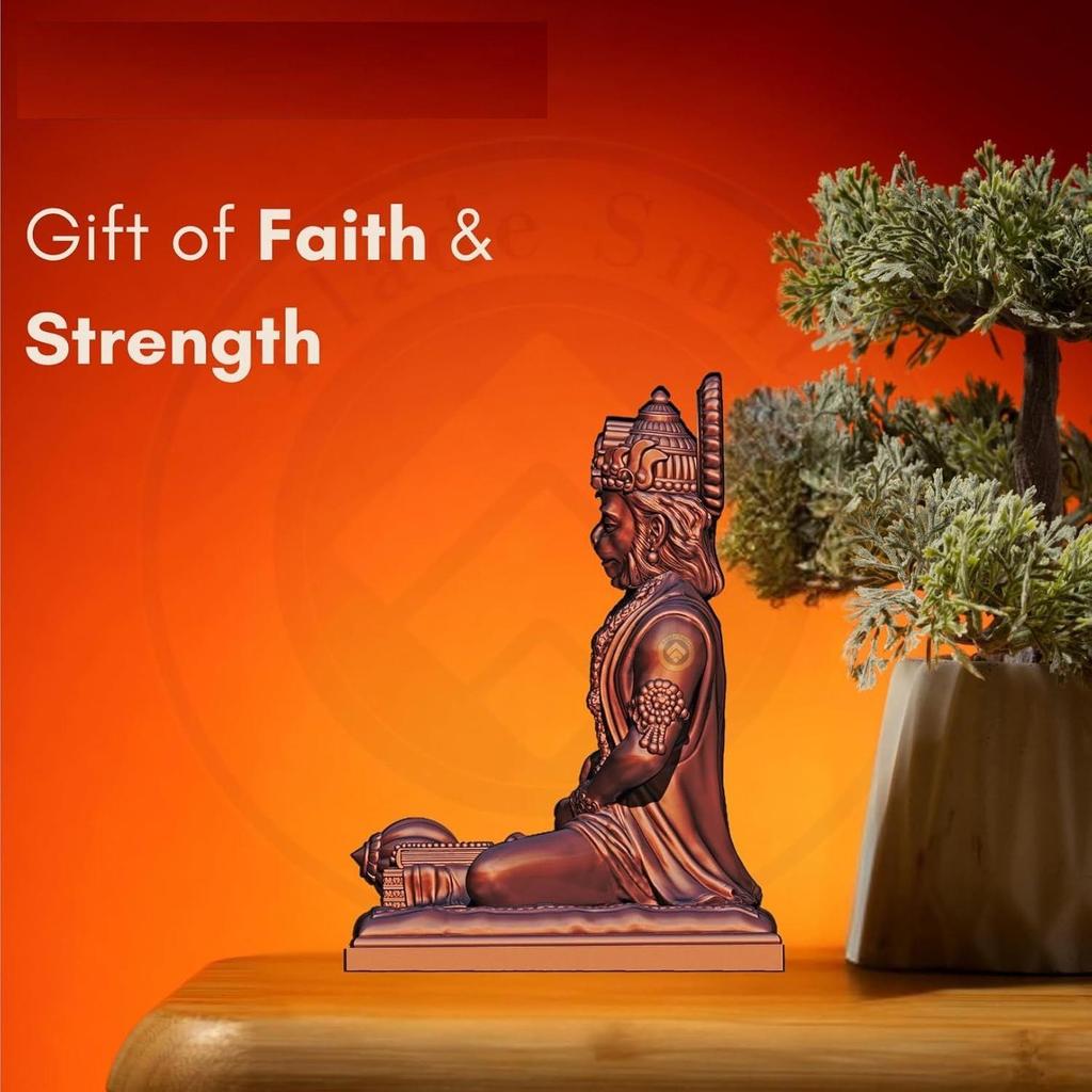 Bajrangbali Hanuman ji Idol Statue murti for Car Dashboard Home Decoration Puja Mandir Copper Color