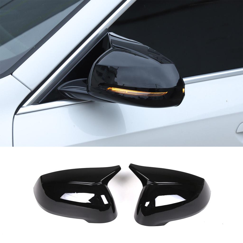 Glossy Black Car Side Rear View Door Mirror Cover Trim For BMW X1 U11 U12 +