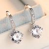 Sterling Silver S925 Zircon Six-Claw Earrings for Women