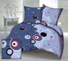 Bedding Set 160x200 Circles Pattern On Blue