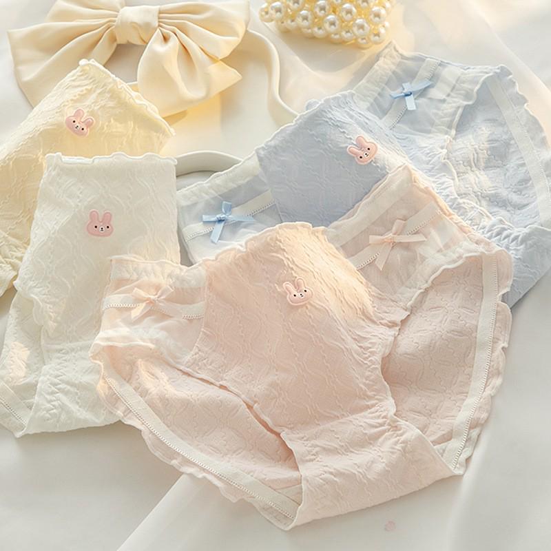 Plus Size Women's Cotton Cartoon Briefs - Breathable, Antibacterial, Comfortable, and Student-Friendly.