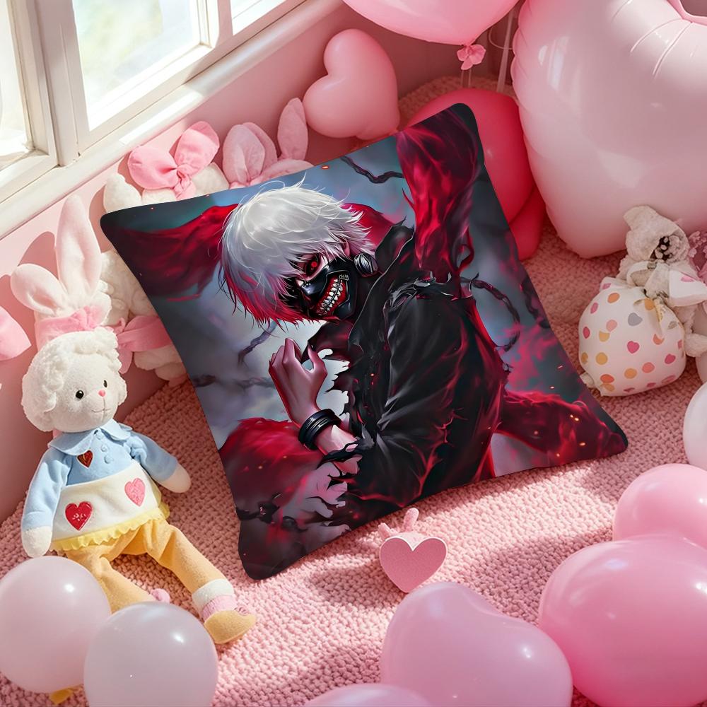 Tokyo G-Ghoul K-Kaneki Ken Cushion Cover Pattern Printed Pillowcase for Living Room Sofa Cushion Cover & Bedroom Decor