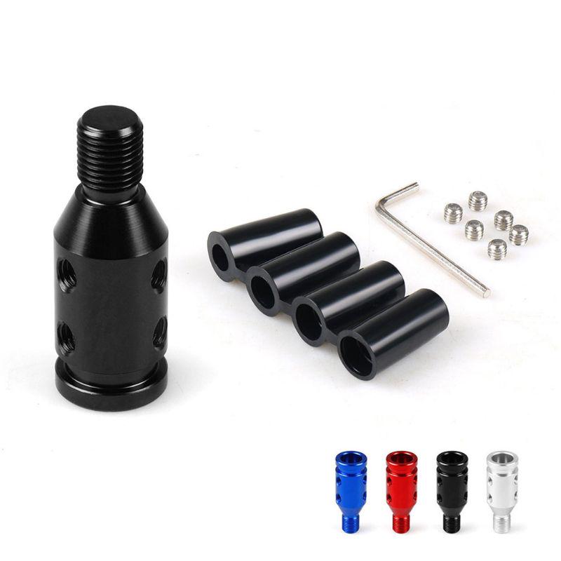 Universal Car Manual Gear Shift Knob Adapter Alloy Shift Knob Adapter M12x1.25 Threaded Shifter with Wrench Screws Hoses