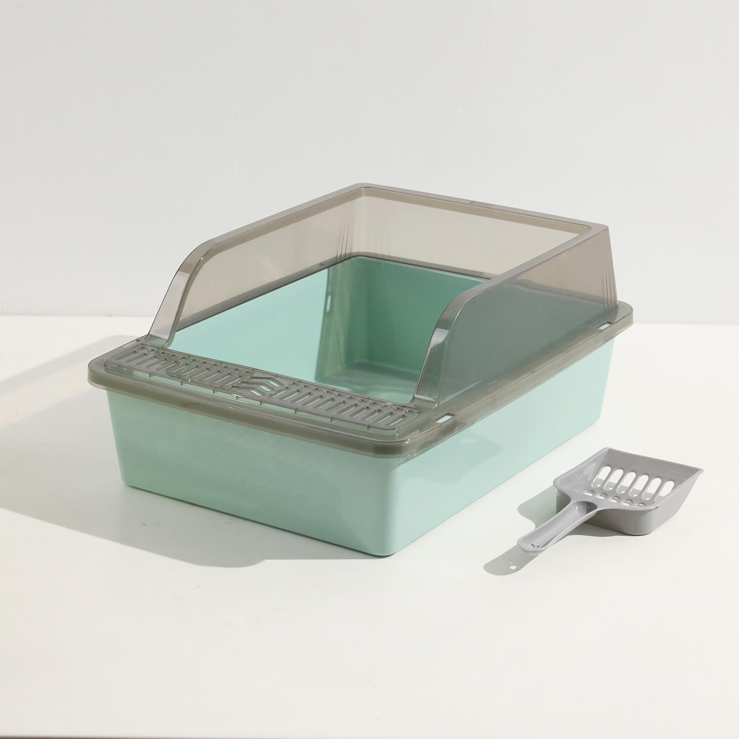 

Kittens and kittens special cat litter basin semi-closed cat toilet semi-transparent square cat litter cat shit basin cat supplies 39 * 30 * 17cm (free cat litter shovel)