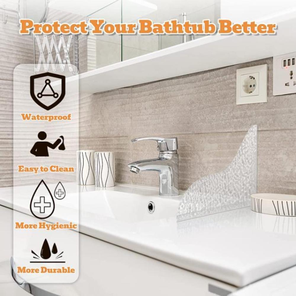 2Pcs Water Splash Bath Corner Guard Shower Bathtub Water Baffle Clear Bathtub Edge Guard  Bathtub