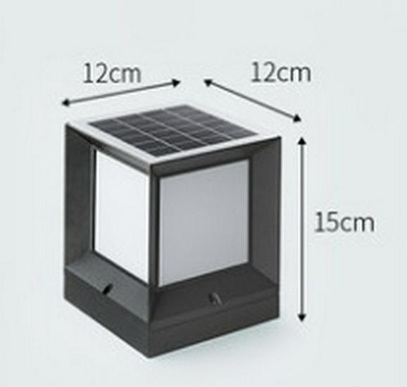 European-Style Solar Waterproof Outdoor Square Light for Courtyards, Villas, Parks, Fences, and Gates 