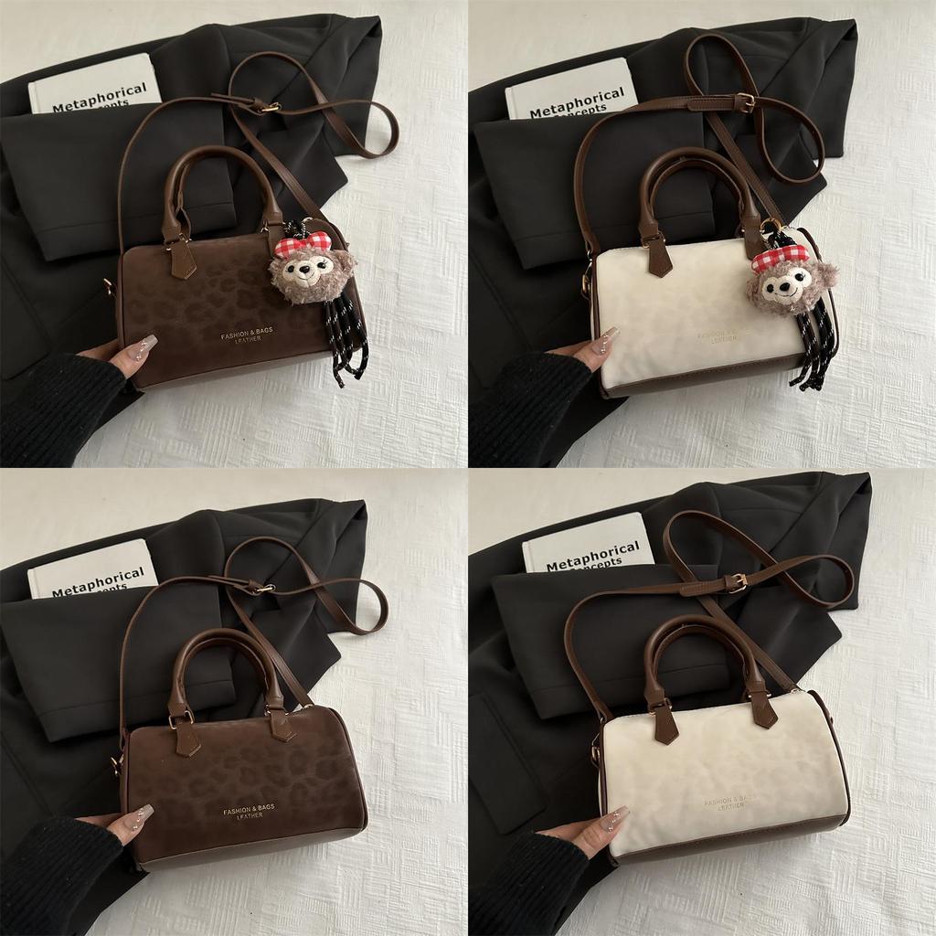 Leopard Print Vintage Small Shoulder Bag With Zipper For Daily Casual Use