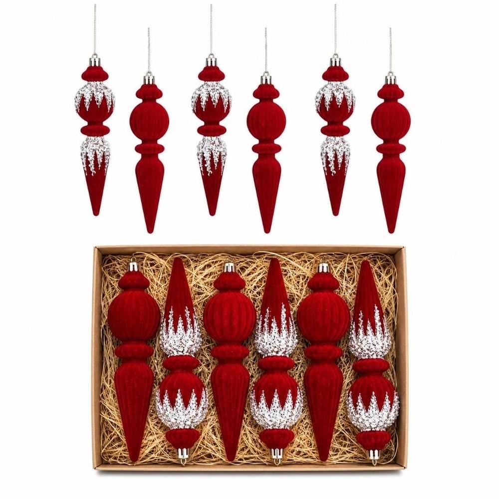 Ice Cone Christmas Ball Ornament Flocked Christmas Decorations Creative Xmas Baubles New Year Gift
