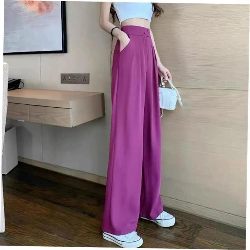Wide Leg Pants for WOMEN'S Summer Thin High Waist Suit P