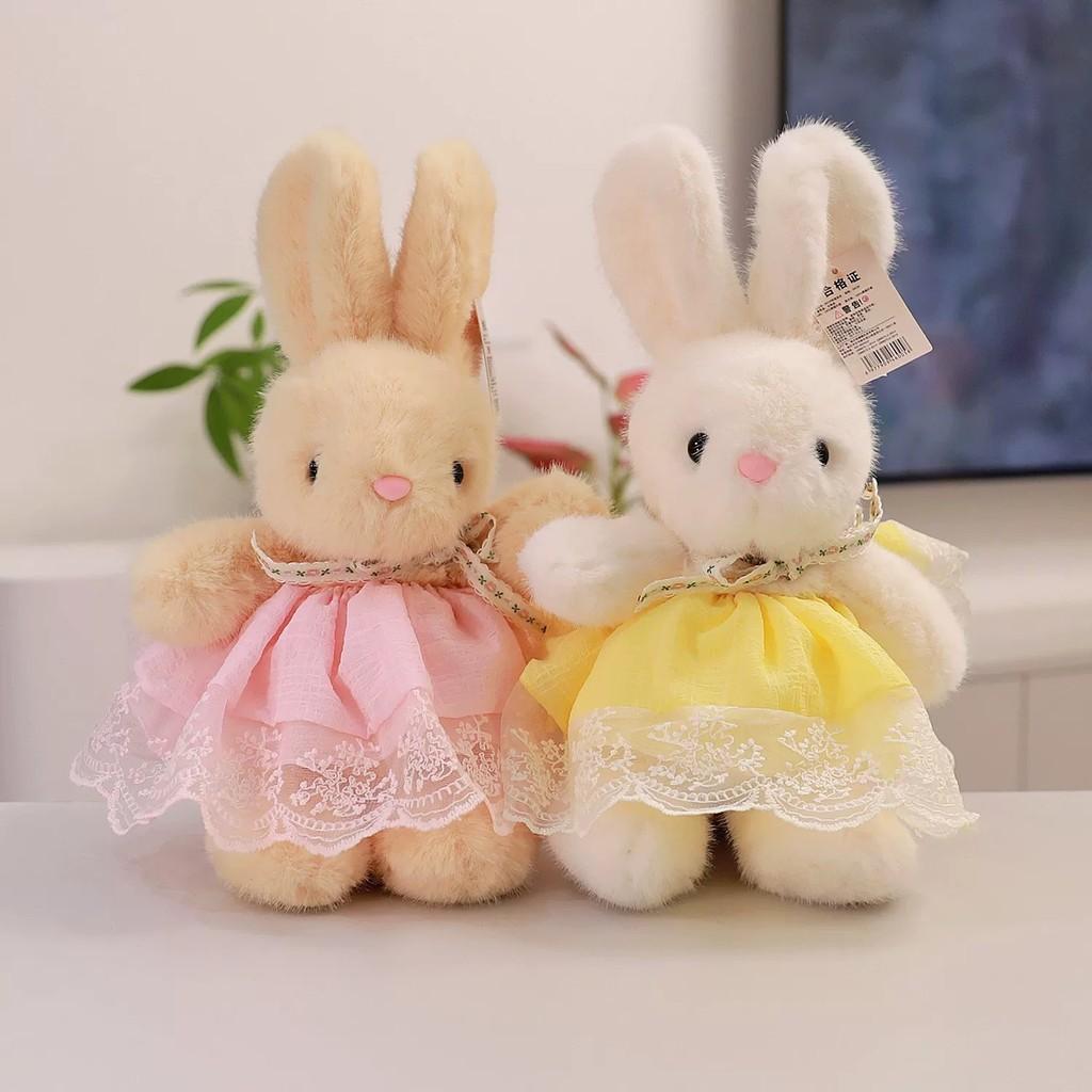 Plüschhase mit Blumenkleid für Mädchen und Kinder, Geburtstagsgeschenk