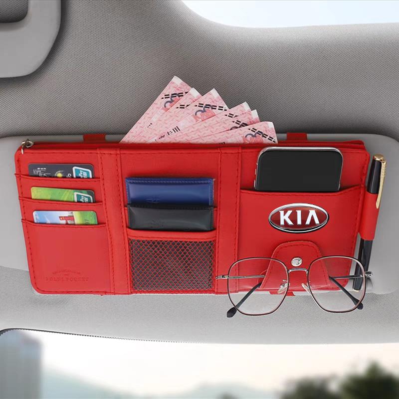 1Pcs Car Sun Visor Point Type Multi-function Storage Bag Car Accessories For Kia Rio Sportage R K3 K4 K5 K6 K7 K8 Ceed Sorento Cerato Soul
