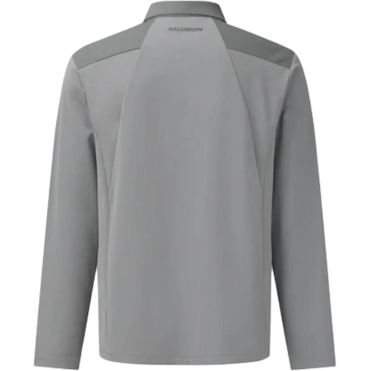 Salomon Letter Splicing Long Sleeve Loose Polo Shirt Men tops C30017