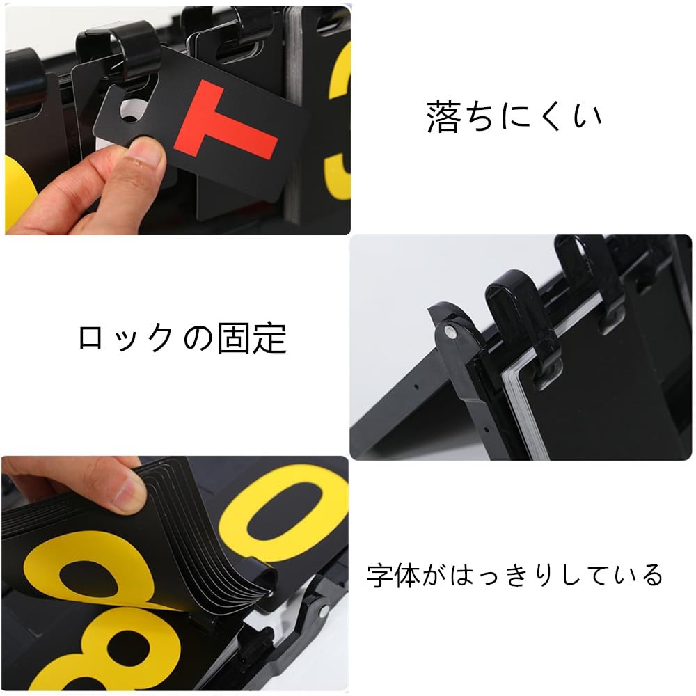 Granmagazz Scoreboard, 4-Digit Scoreboard, Foldable, Waterproof, Portable, Easy to Read, Manual Scoreboard, Suitable for Various Sports, Baseball, Soc