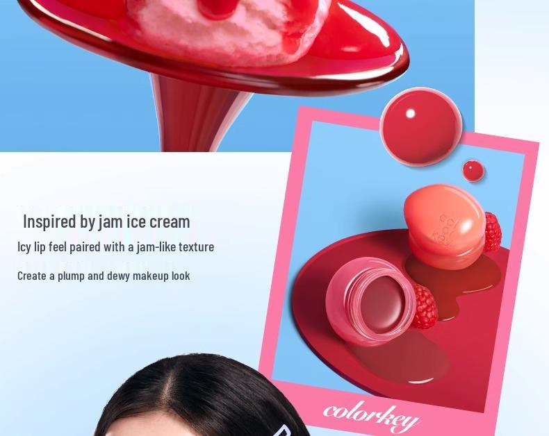 Colorkey Ice Cream Lip & Cheek Tint: Low Saturation Gloss for Bright, Plump Lips