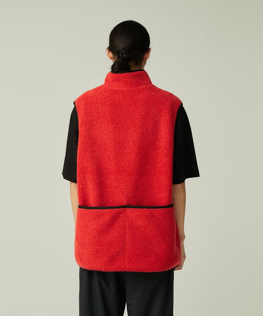 Snow Peak Recycled Wool Boa Vest and Size L JK-25AU023, Men's Women's, Orange,