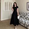 Summer New Korean-style Wrinkled Sleeveless Long Dress with Textured French Dress, Vacation and Travel Long Dress