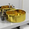 Day and Night - Day and Night Washbasin with Overflow 46.5x15.5 Cm Ceramic Gold