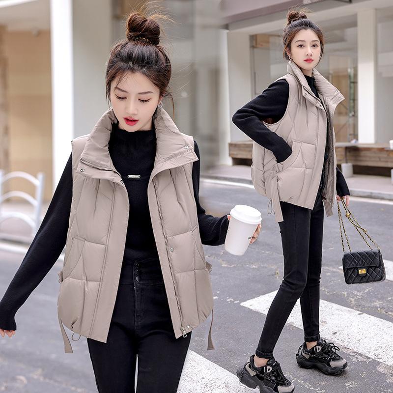 Cotton vest short women's autumn and winter new loose and thin temperament stand-up collar versatile cotton vest