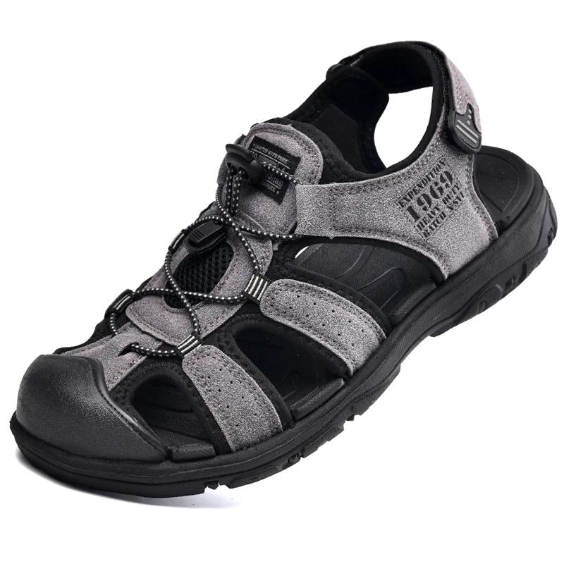 Men Sandals Cowhide Leather Male Summer Shoes Outdoor Beach Gladiator Sandals Shoes for Men Sneakers Sandalias Tenis Masculino