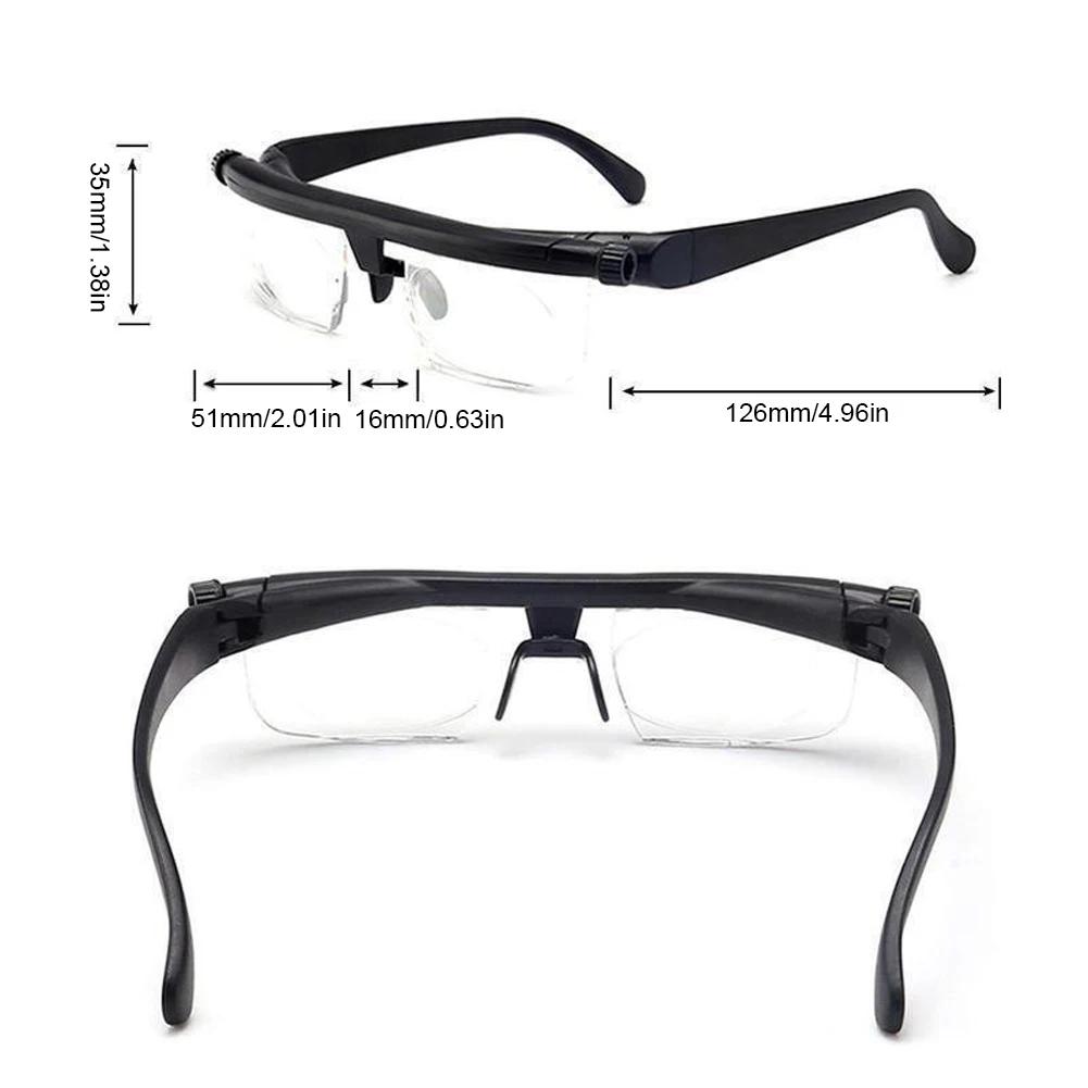 -6D bis +3D Einstellbare Grad Lesebrille Variable Fokusdistanz Kurzsichtigkeit Alterssichtigkeit Brille Automatisch anpassende Lesebrille
