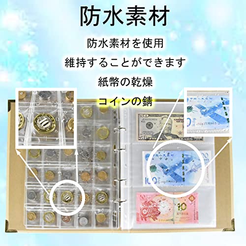 6KJFEIWG Coin Album Commemorative Coin Collection Case (180 Pockets World Banknote Holder 300 Coin) Coin Album Plastic
