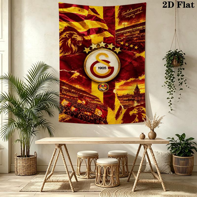Galatasaray Wall Tapestry Aesthetic Wall Hanging Printed Fabric Blanket Decorative Tapestries for Bedroom Living Room Home Decor