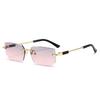 Fashionable Rimless Sunglasses Woman Luxury  Optional Lenses Outdoor Sports UV Protection Sun Shades Men Sunglasses