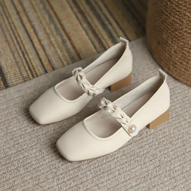 Fashion Mary Jane Japanese Style Lolita Ladies Pumps Low Heel Elegant Moccasins Women's Shoes Gothic Square Toe On Sale With Discount 39