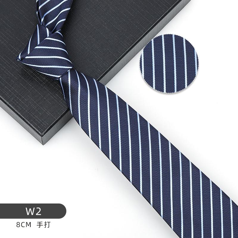Business Blue Formal Tie Zipper Groom Wedding Korean Version Narrow Lazy Without Striped Bow Tie Plaid