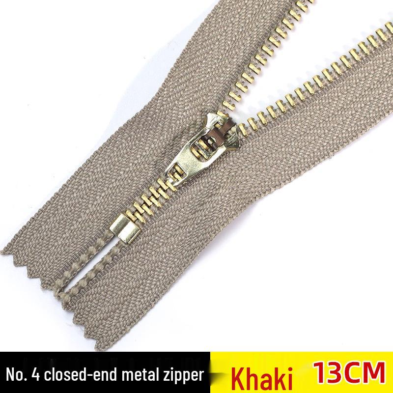 No. 4 Black Copper Zipper for Jeans, Pockets, and Bags - Self-Locking Metal Accessory