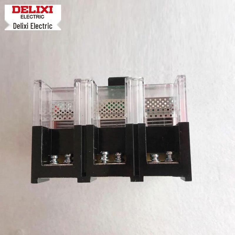 Delixi Transparent Plastic Three-Phase Circuit Breaker DZ20Y-400T/3300, 400A/350A/315A/250A 3P Electric.