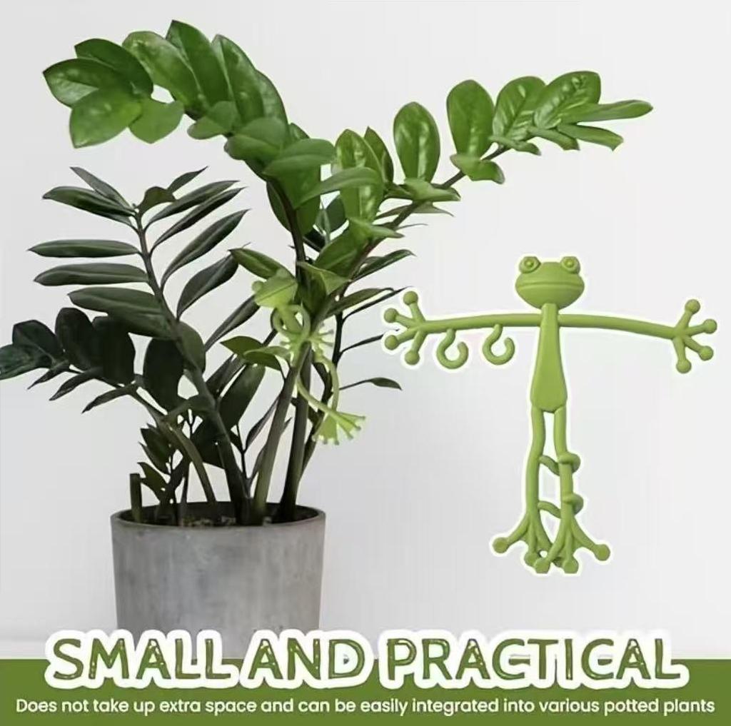 Frog-Shaped Plastic Plant Stand and Support Rack