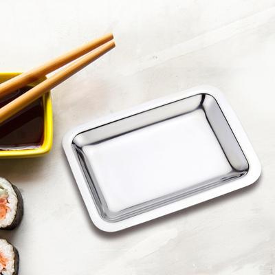 Edelstahl Speiseteller Schminkschale Kommerzielle Catering-Pfanne Lebensmittel Rechteckig Metall