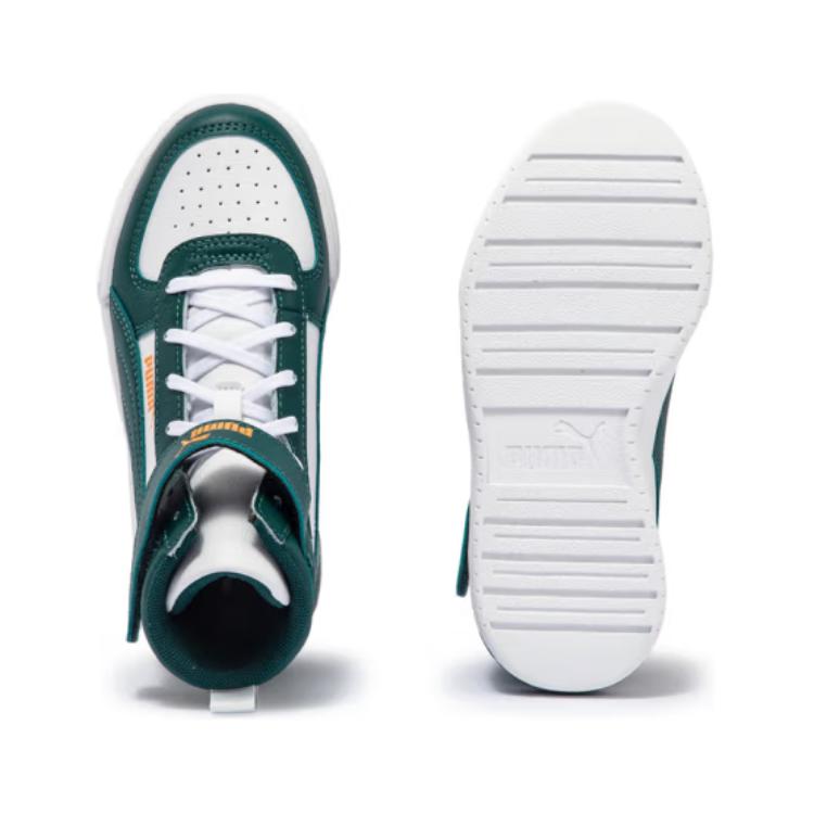 Puma Caven Comfortable Casual Mid-Top Kids Skate Shoes Kids Sneaker White Green Yellow 390011-10