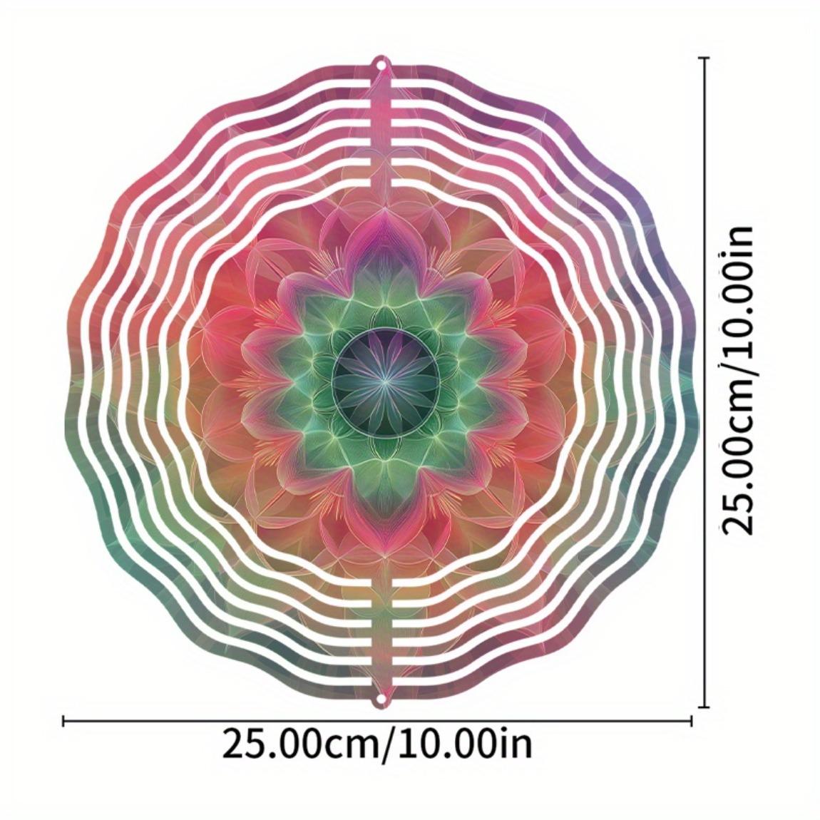 

10-дюймовый металлический колокольчик ветра в богемном стиле, красочный вращающийся дизайн для декора сада, патио, не требует батареек, с крючком, идеальный подарок 01A