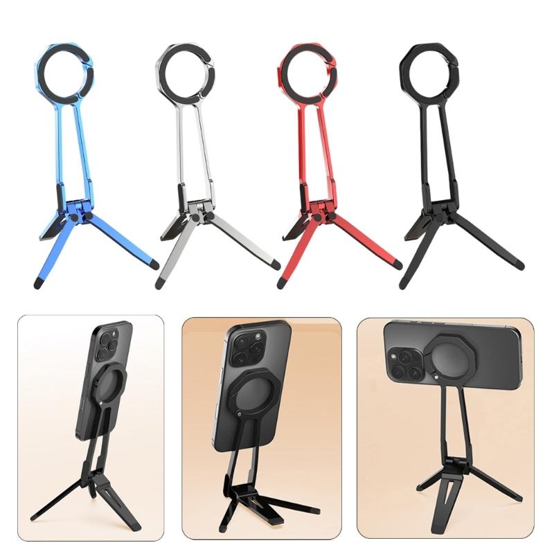 Stabiles Dreieckiges Design Handyhalterung Rack Stütze Magnetfuß 360° Drehung für Videoanrufe Aufnahme Inhaltserstellung