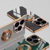 Luxury 6D Plating Soft Case For iPhone 17 Air 16 15 14 13 12 11 Pro Max Plus 8 X XS XR Phone Ring Holder Stand Protective Cover