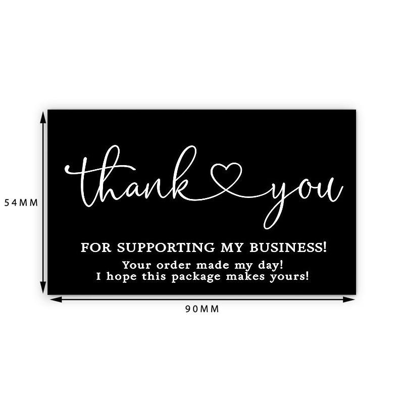 50 Sheets/pack, Black, English Thank-you Card, Thank You, Gift Cards, Bouquet Gift Cards, Packaging, Message Cards