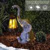 JYL TS/005,Solar Resin Elephant Animal Figurine Light for Outdoor Lawn and Home Garden Decorative Ornament