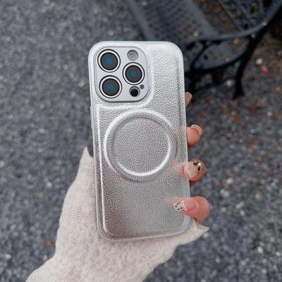 Luxury Leather Texture For Magsafe Case For iPhone 16 14 15 13 12 11 Pro Max 16 Plus Wireless Charge Magnetic Shockproof Cover