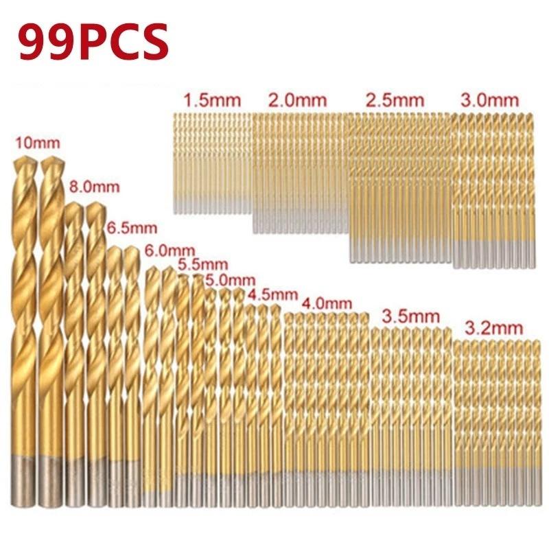 

99 Pcs HSS Metric Drill Bit Sets For Drilling Stainless Steels & Hard Metals