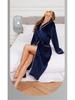 Unisex Hooded Flannel Bathrobes - Extra-Long, Plus-Size, Perfect for Autumn & Winter Lounging