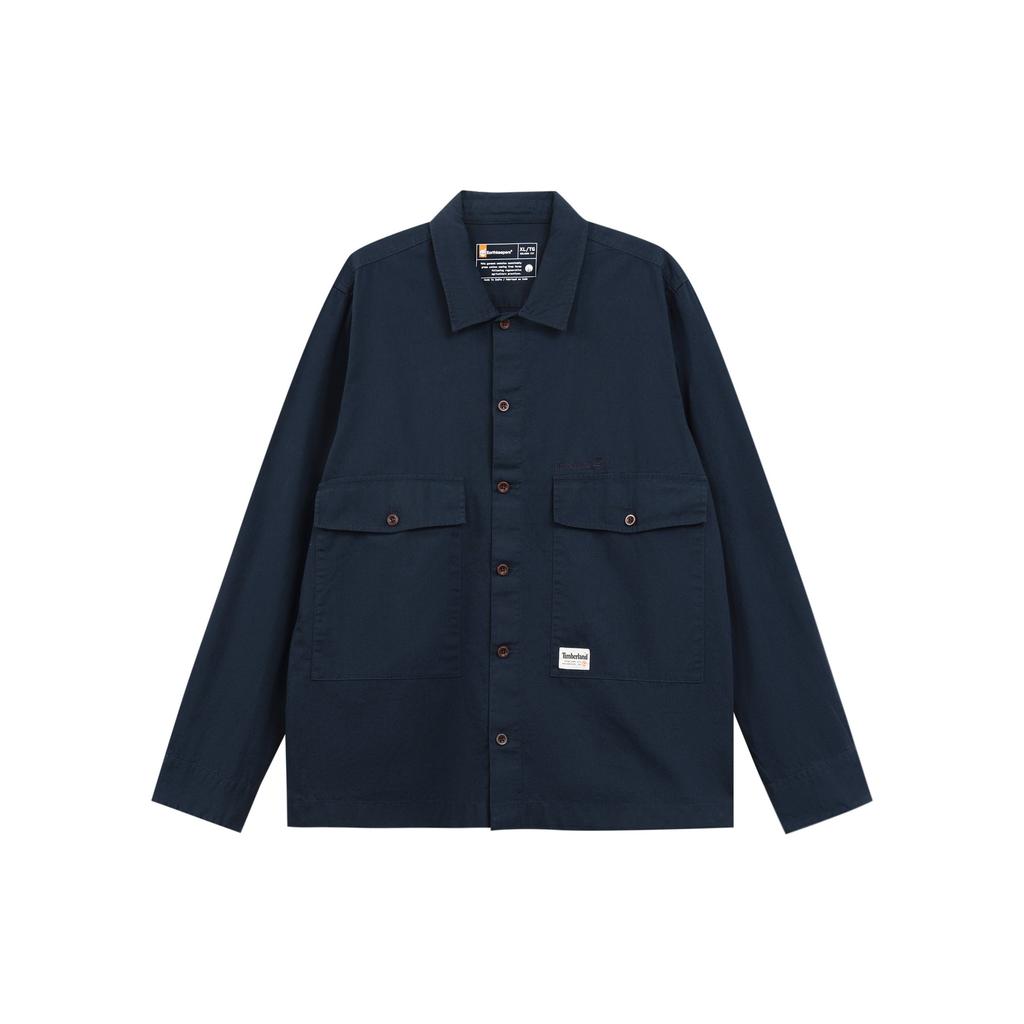 Timberland Urban Outdoor Series Solid Color Logo Label Casual Polo Shirt Men Shirts Navy A6QR9-433