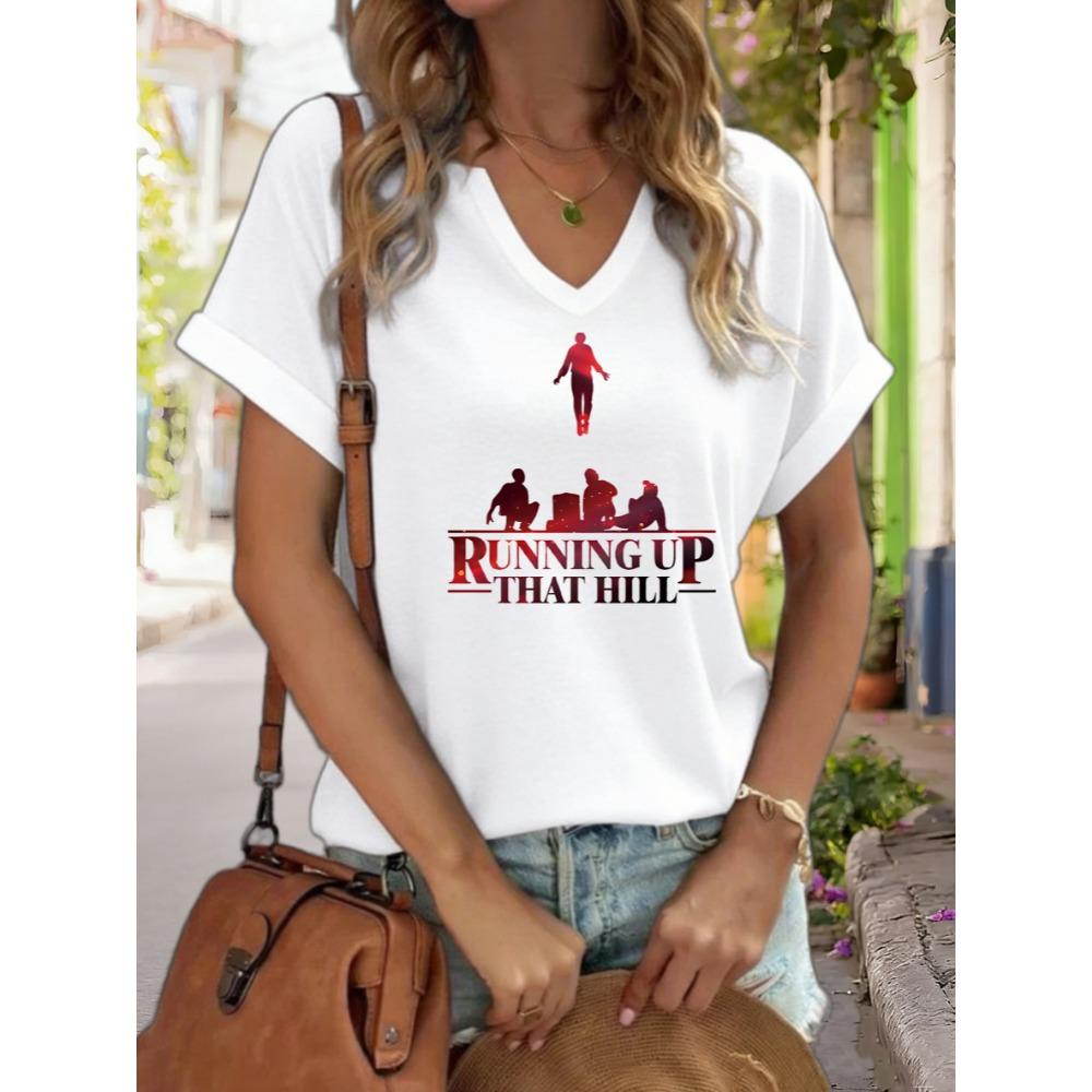 Printed T-shirt, casual loose short sleeved fashionable top