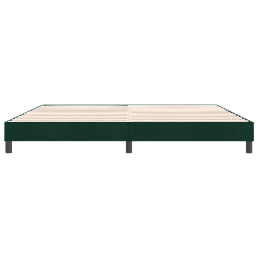 Box Spring Bed without Mattress Dark Green 180 x 220 cm Velvet